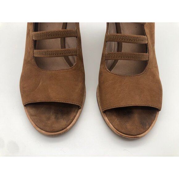 Eileen Fisher James Strappy Sandals Tan Light Brown Open Toe Zip Back Women's 9 - Picture 6 of 8